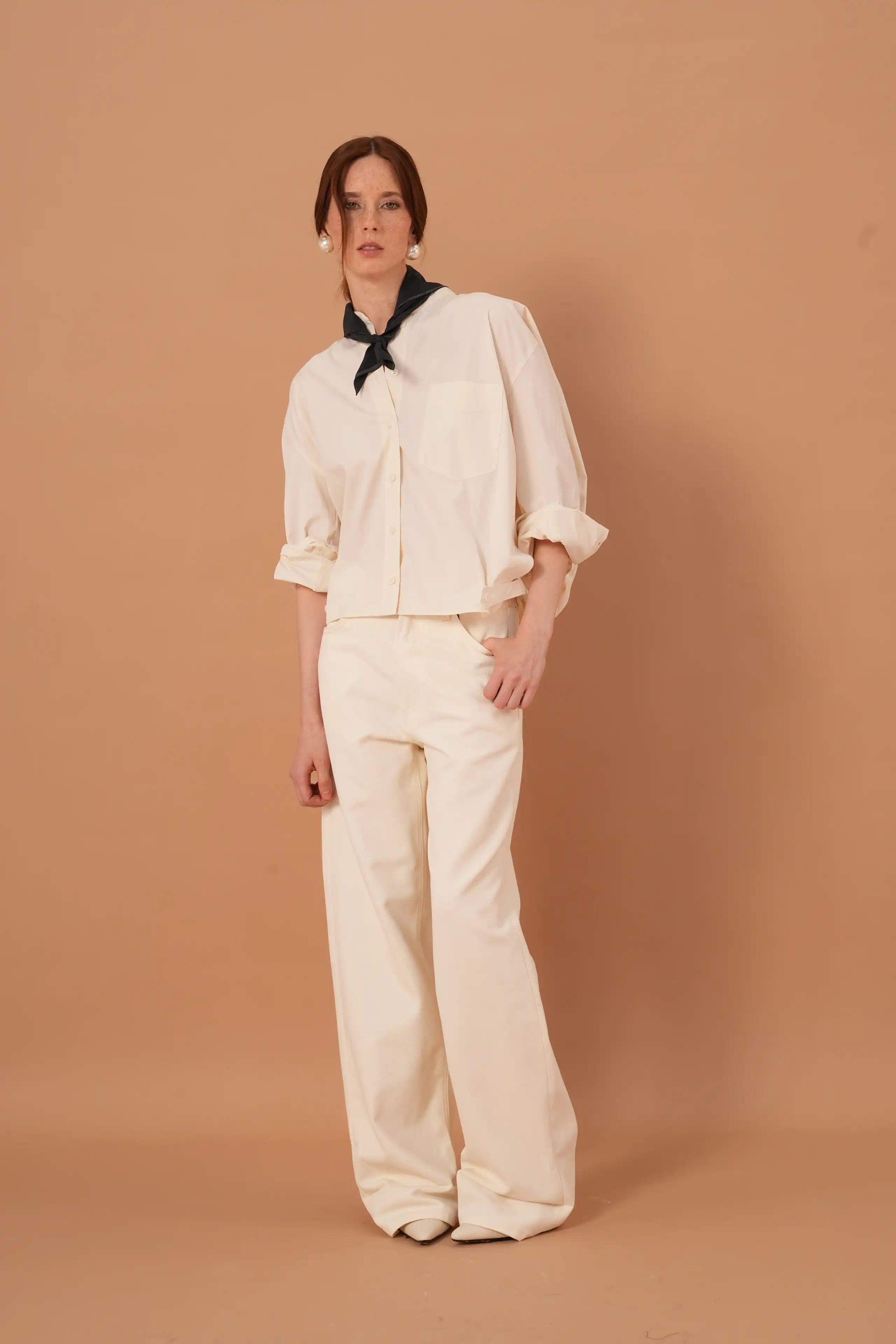 Globe Trotter Black Cotton Bandana