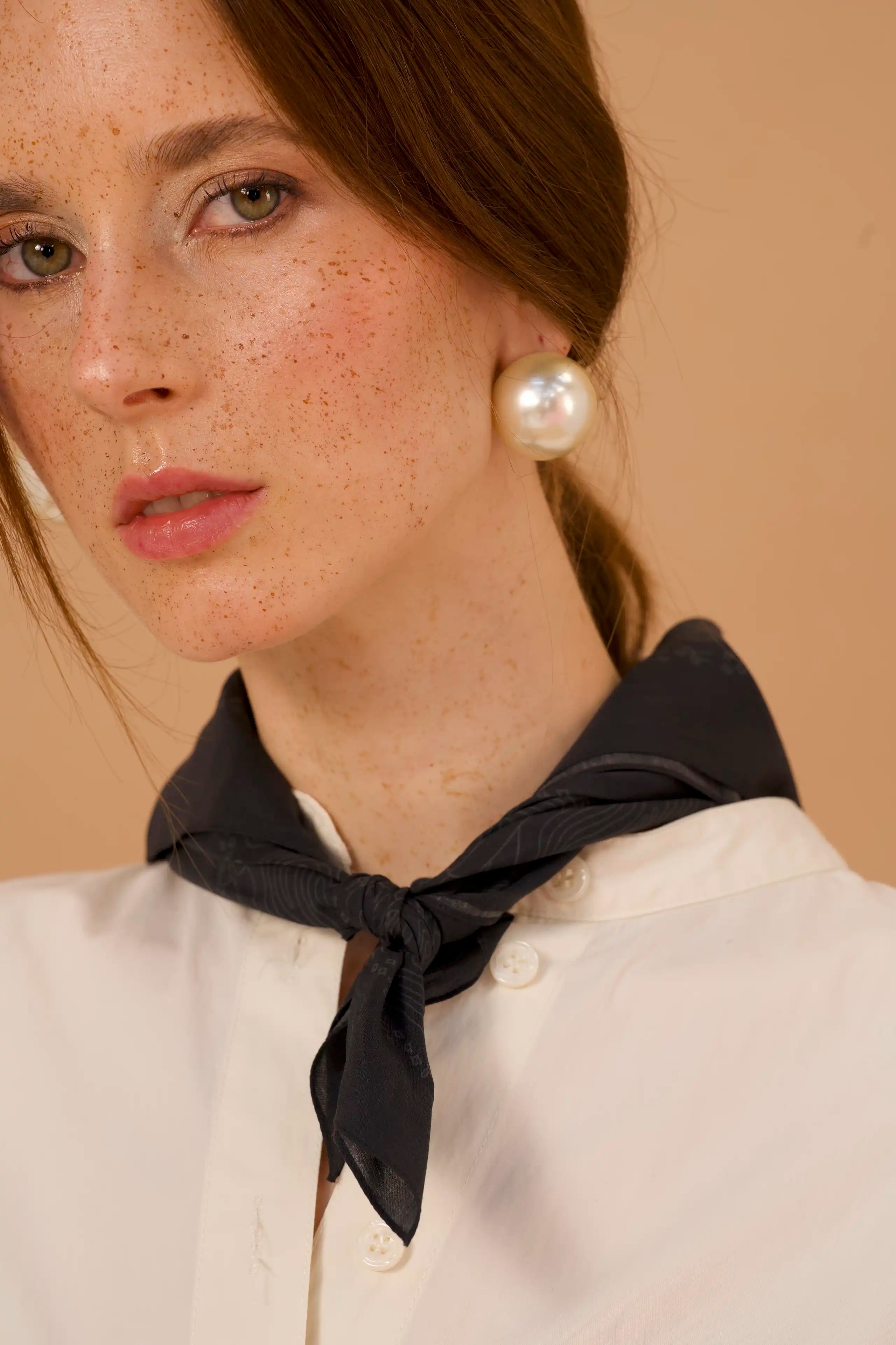 Globe Trotter Black Cotton Bandana