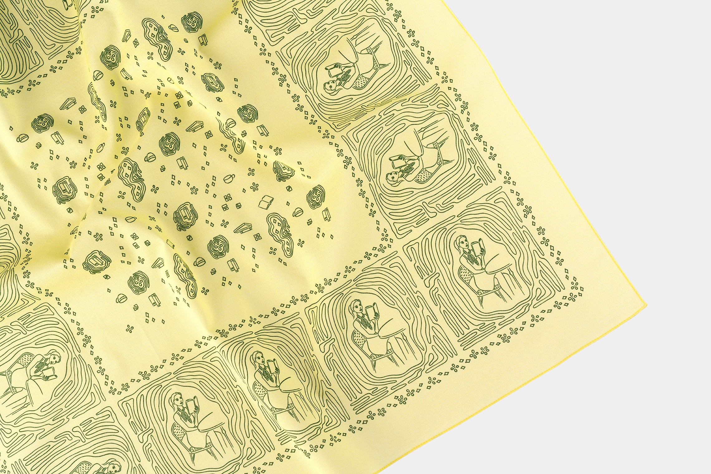 The Girl Who Loves Reading Yellow Cotton Bandana
