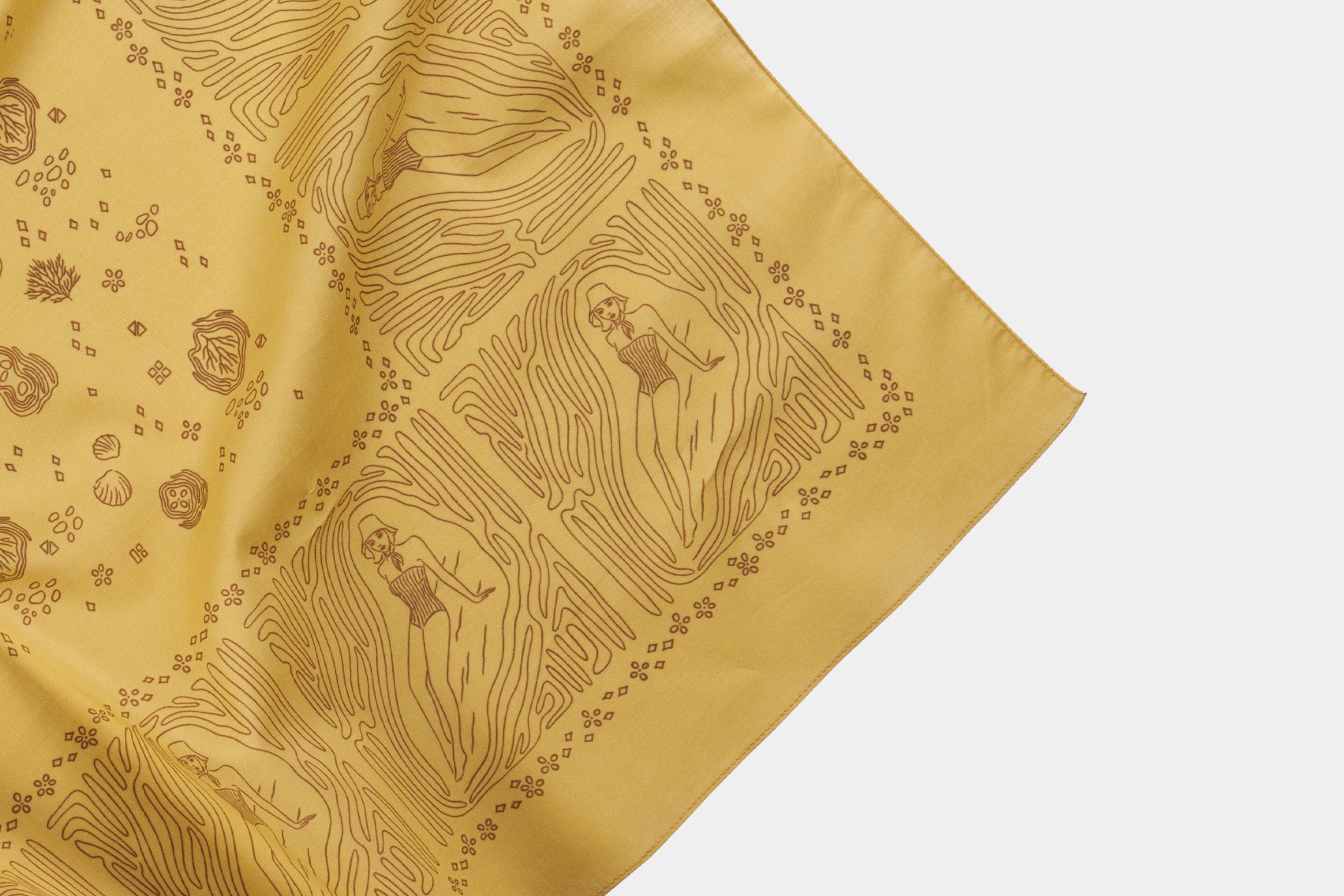 Beach Babe Mustard Cotton Bandana