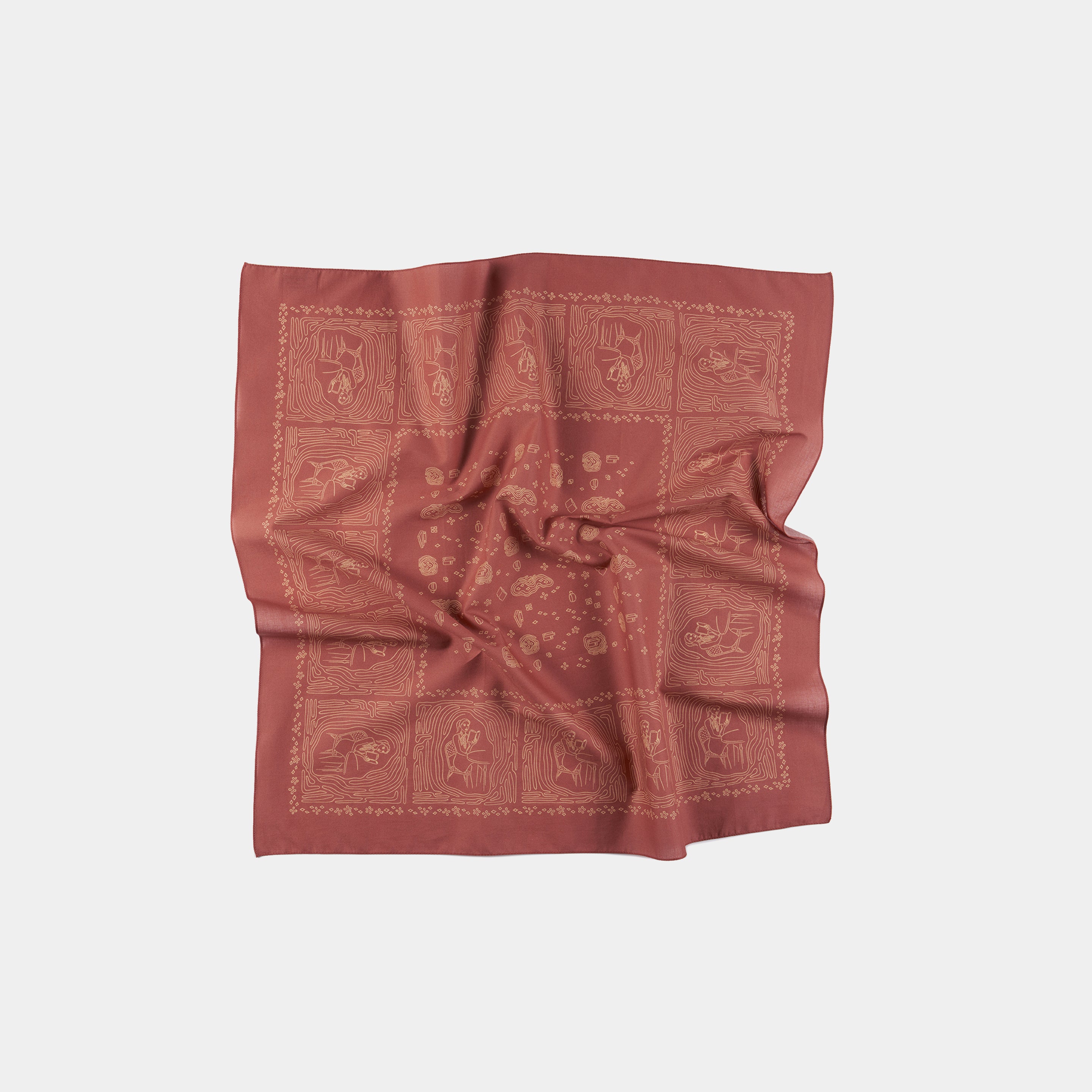 The Girl Who Loves Reading Brick Red Cotton Bandana