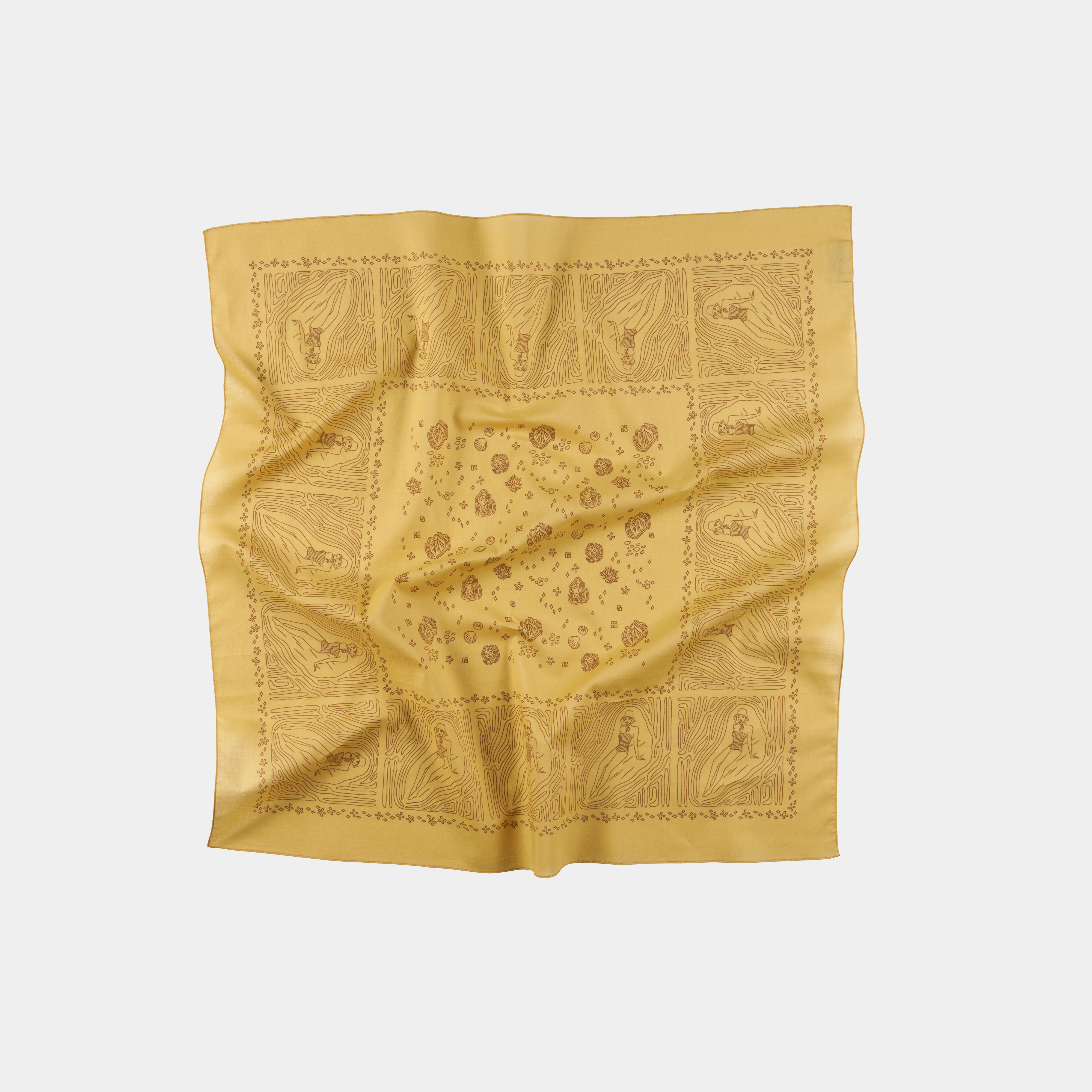 Beach Babe Mustard Cotton Bandana