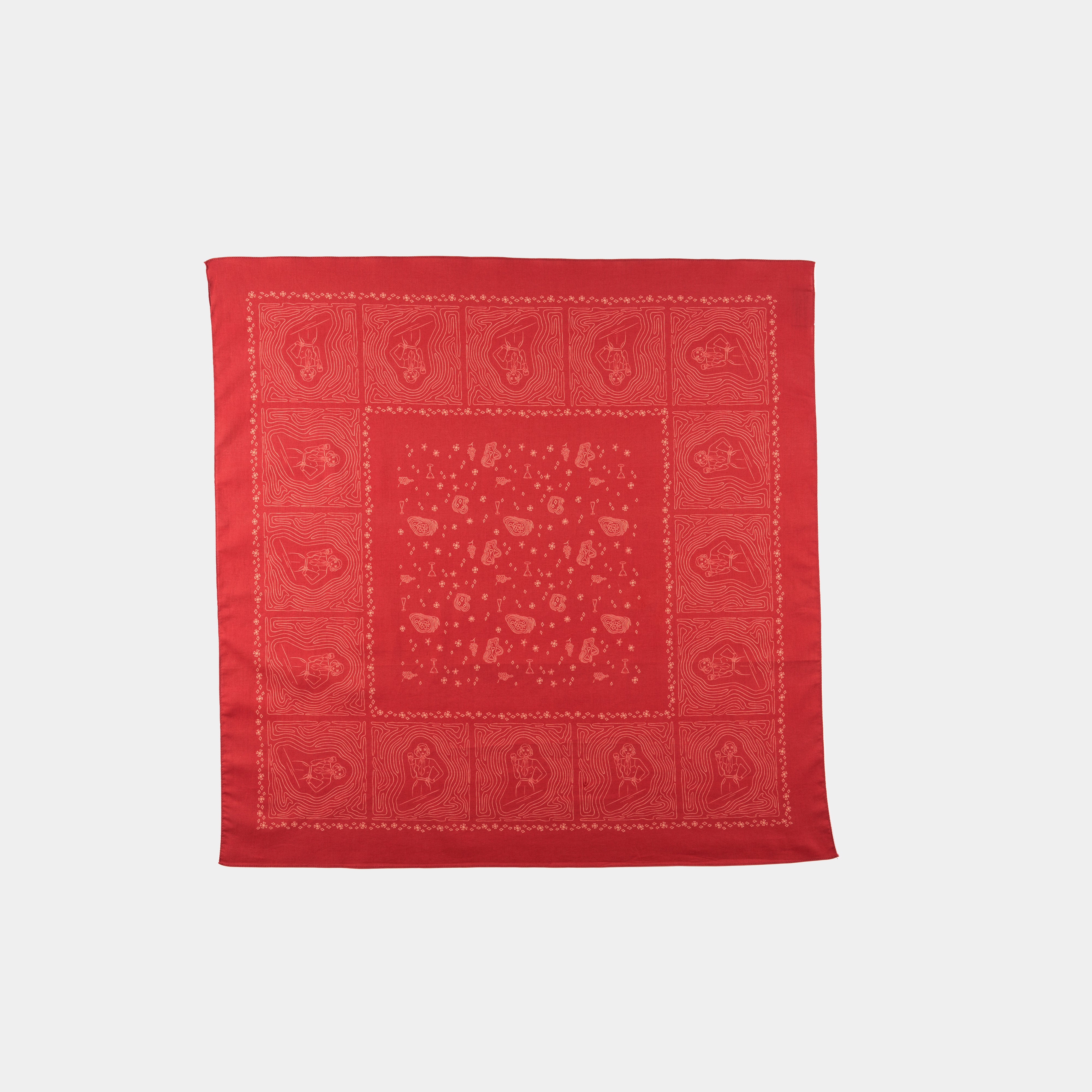 Vino Lover Wine Red Cotton Bandana