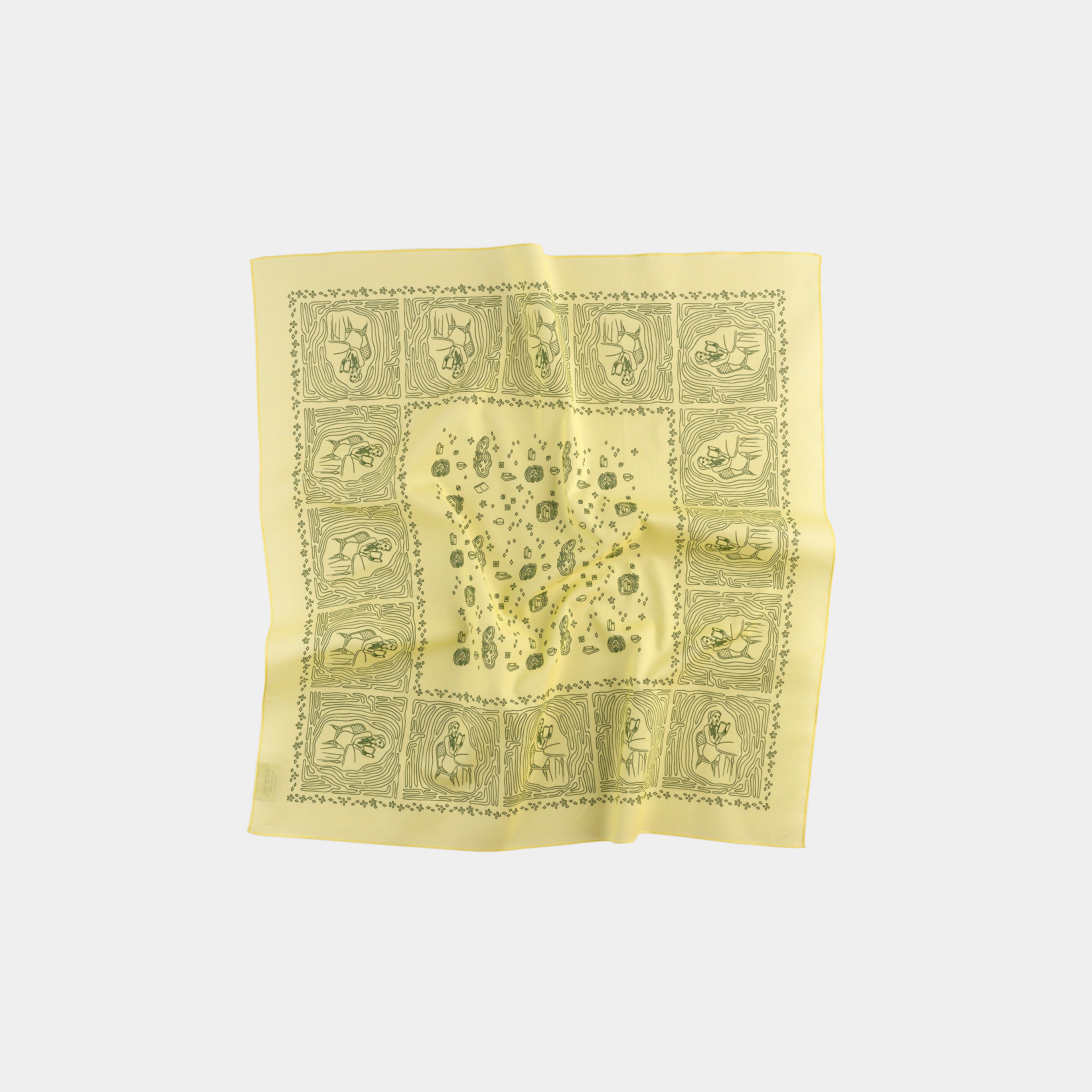 The Girl Who Loves Reading Yellow Cotton Bandana