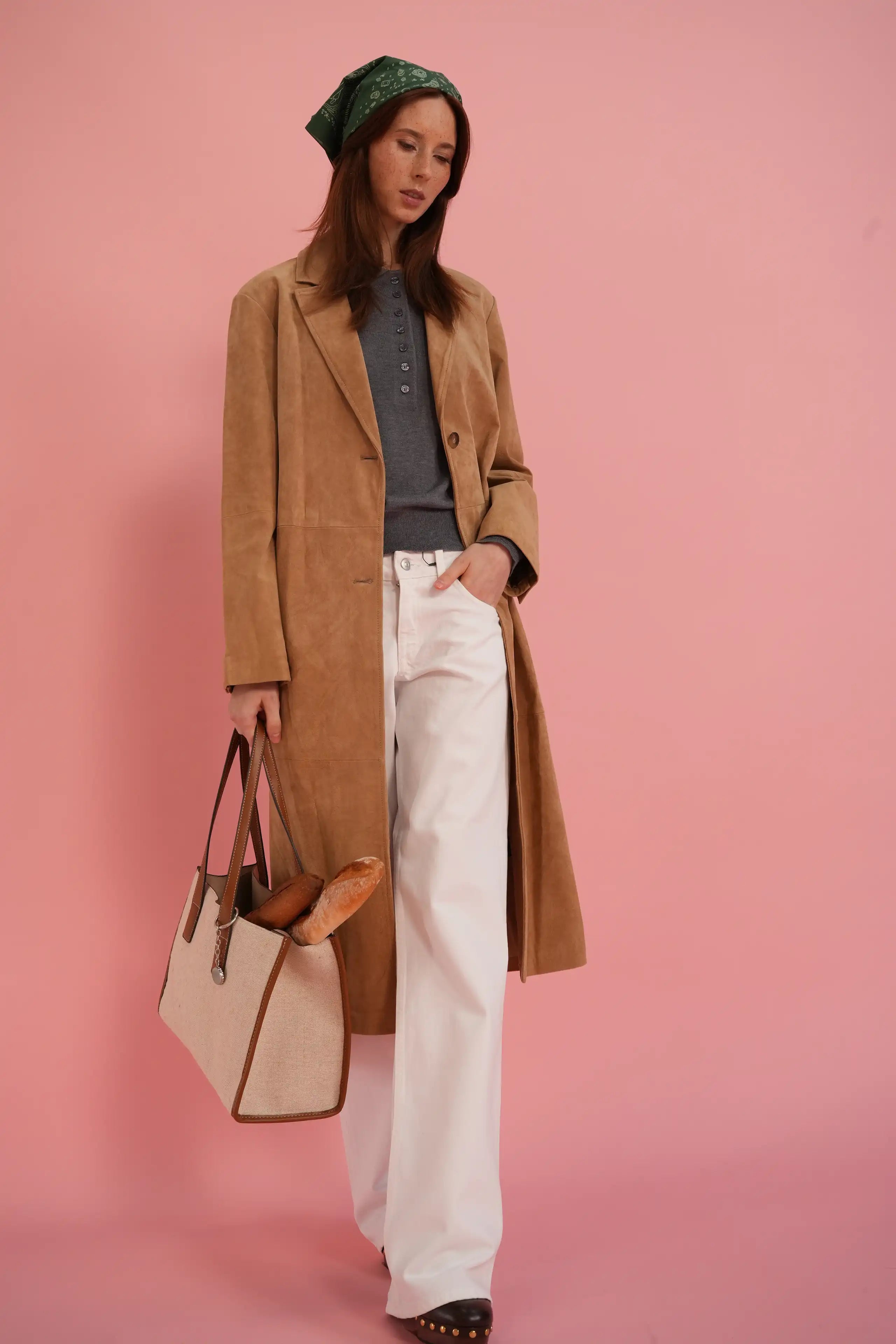 Globe Trotter Green Cotton Bandana