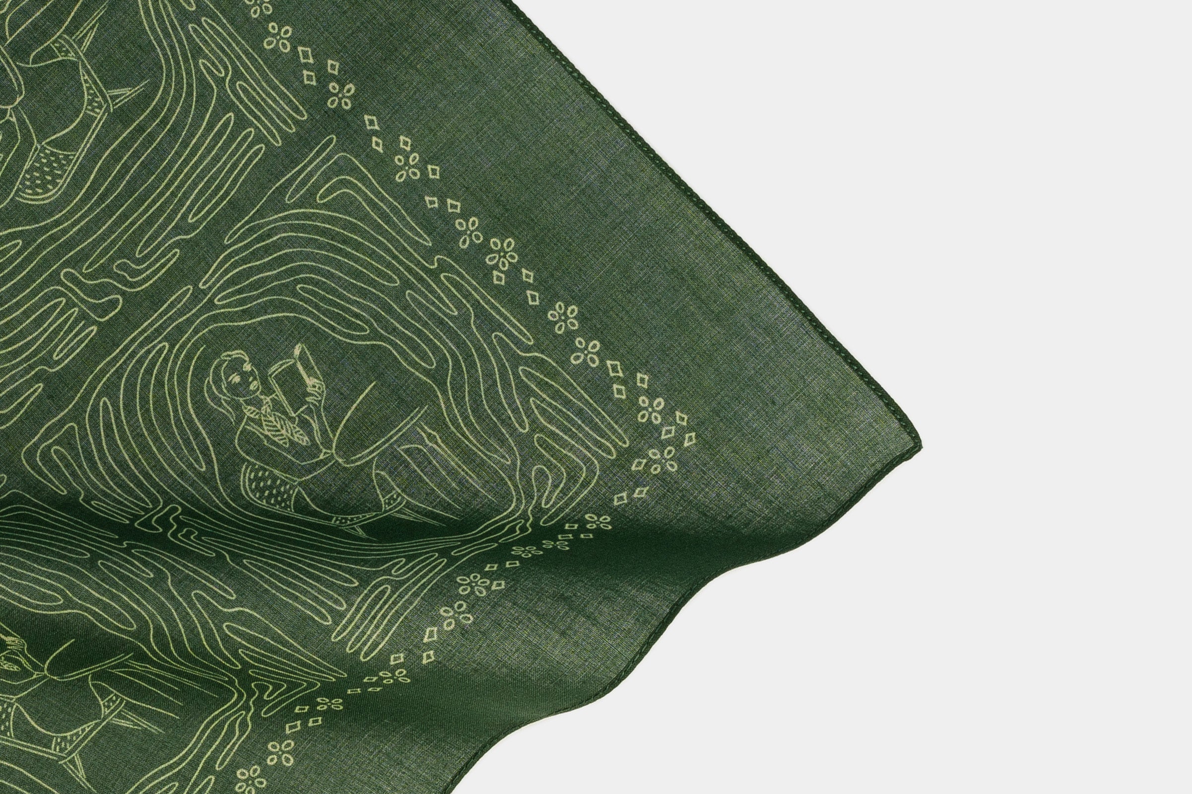 The Girl Who Loves Reading Dark Green Cotton Bandana