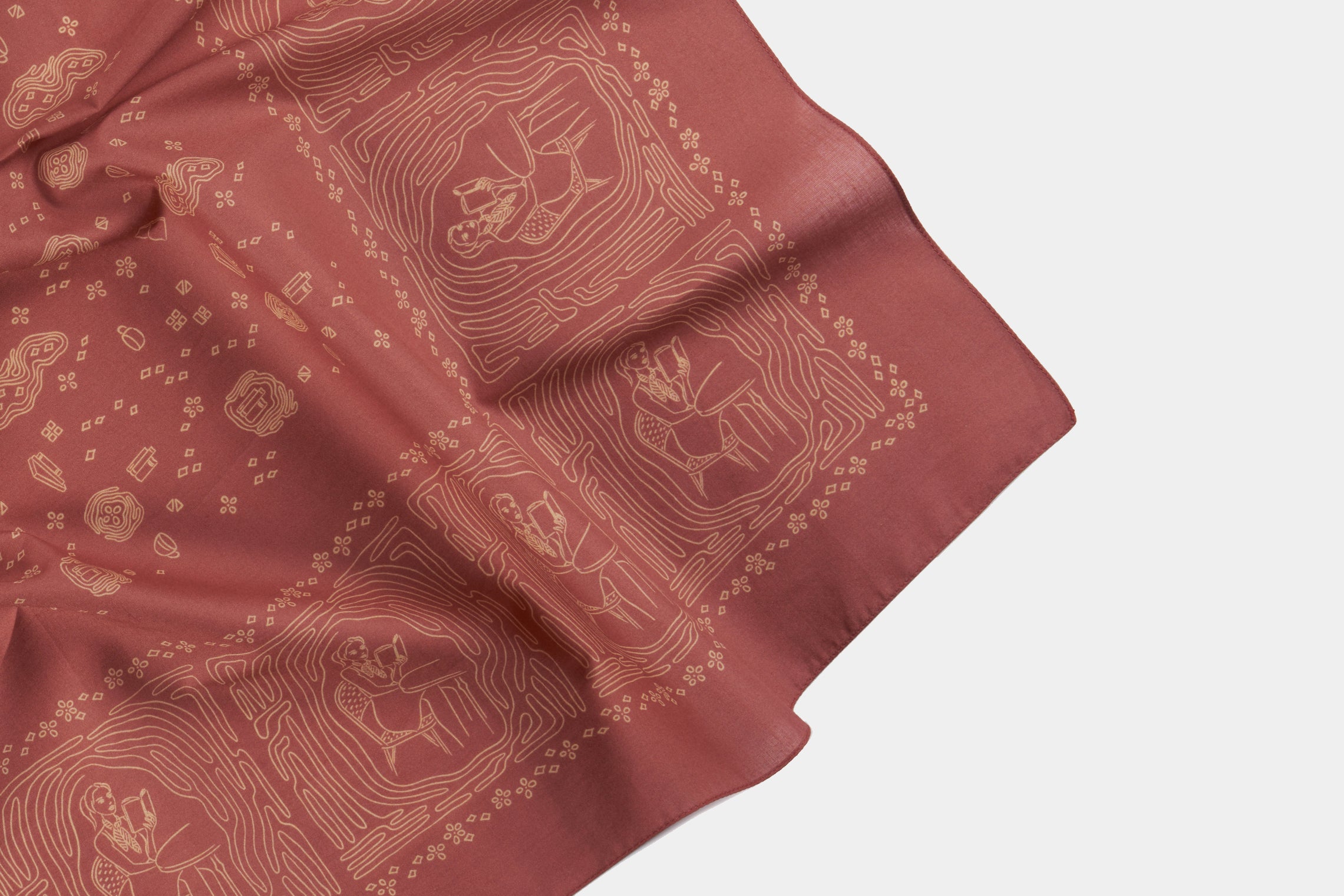 The Girl Who Loves Reading Brick Red Cotton Bandana