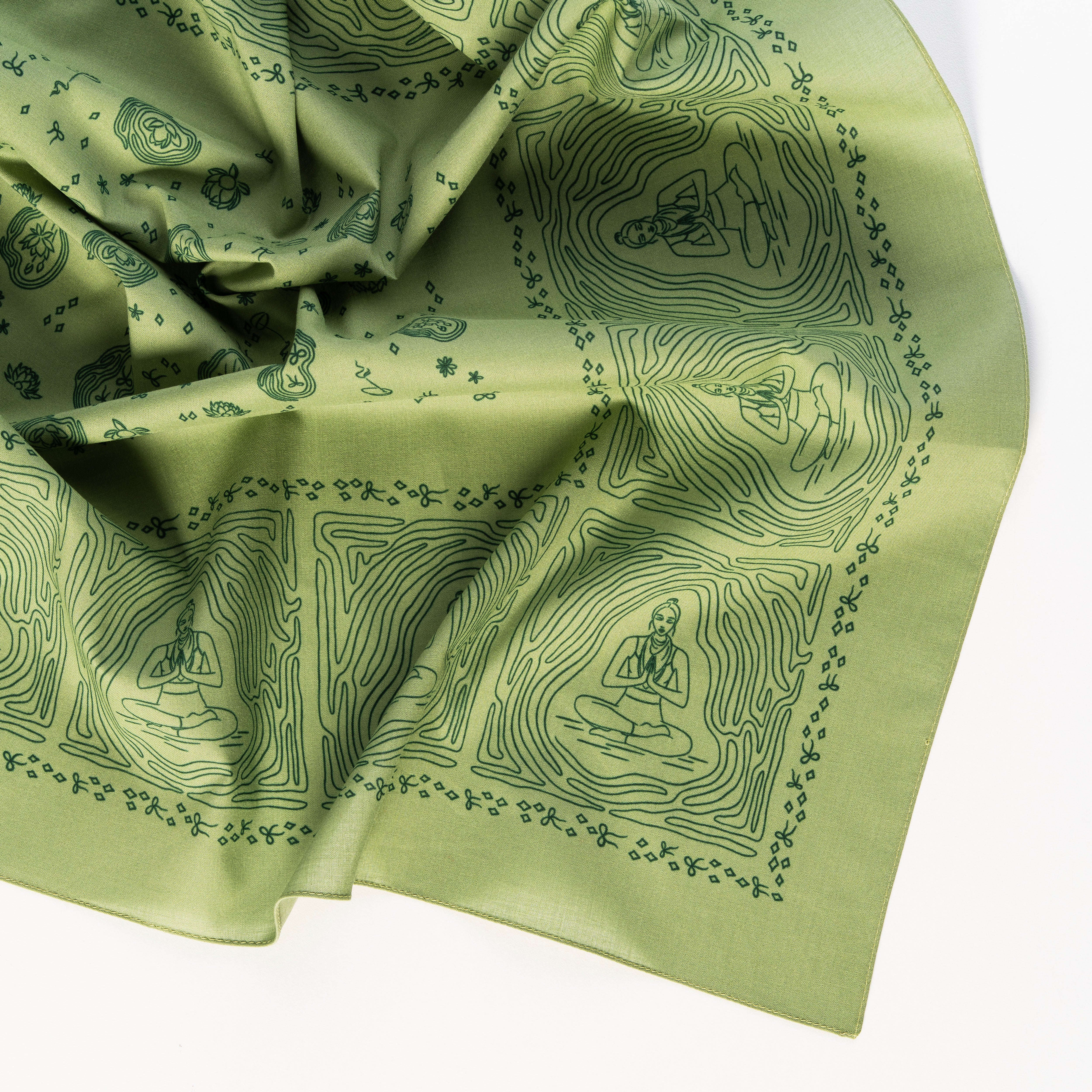 Flow Kiwi Green Cotton Bandana