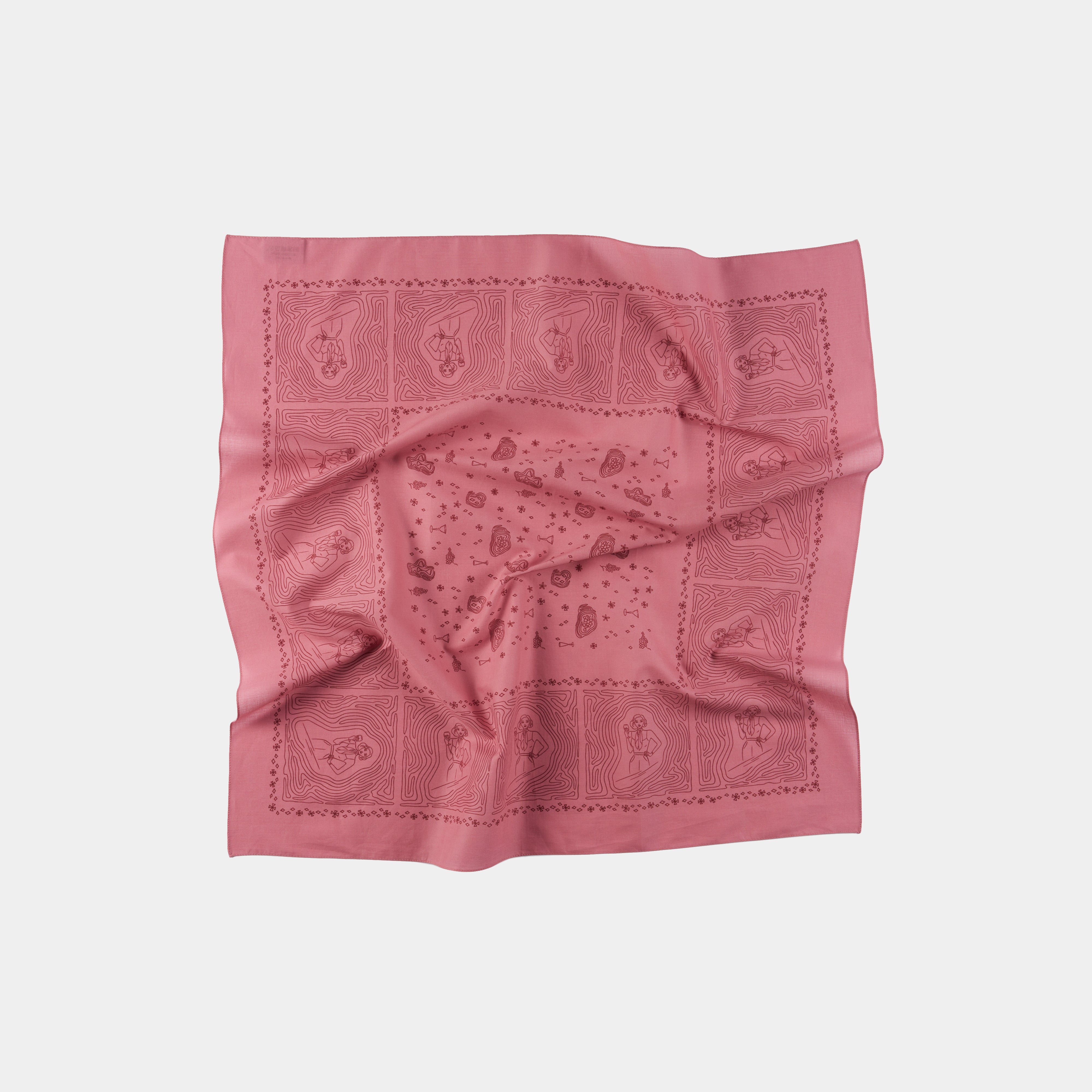 Vino Lover Rose Cotton Bandana