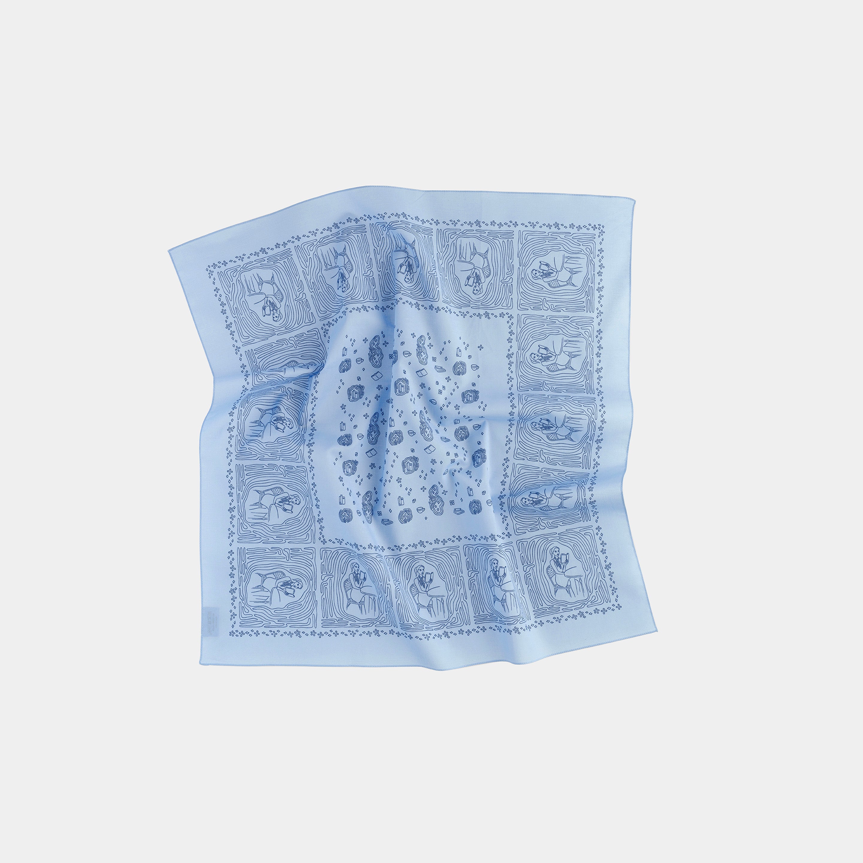 The Girl Who Loves Reading Vintage Blue Cotton Bandana